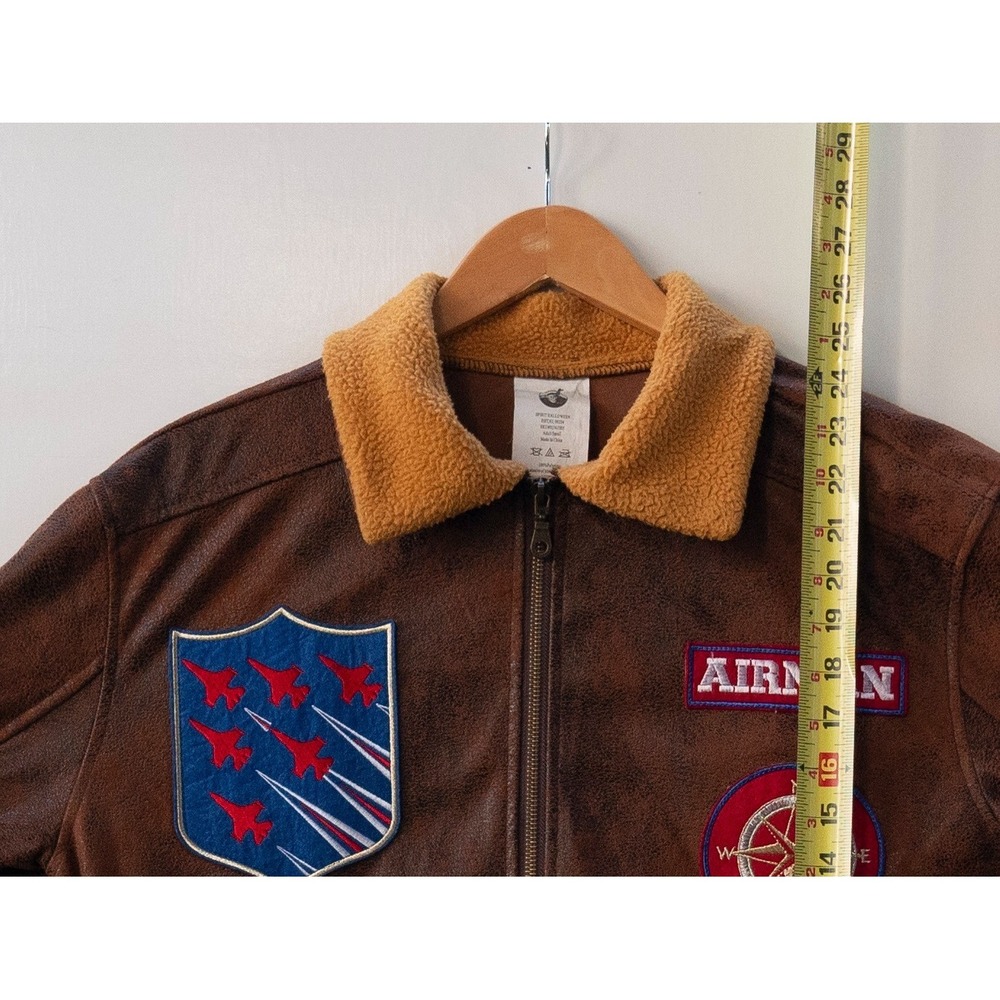 Top Gun Maverick Jacket Men's Small Spirit Halloween Costume Faux Leather Bomber - Picture 5 of 9